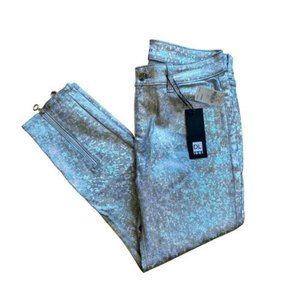 DL1961 Florence Midrise Intasculpt Rainbow Silver Metallic Jeans Size 30